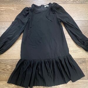 Mayoral Long Sleeve Black Drop Waist Dress Bow & Pleat Detail 7954 Sz 12 Holiday